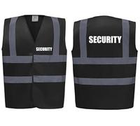 Security Black Hi Vis Vest Reflective, Work Wear Security, High Visibility, By Brook Hi Vis, XLarge