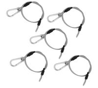 Security Cable, 5 Pieces Stainless Steel Wire 21 Inches Safety Cable Lock Eavy Duty Bike Lock Cable Metal Chain Lock Flexible Steel Cable with Loops for Gate Luggage Hanging Light Plant Pictures