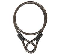 Security Cable with Loops, 10MM Heavy Duty Lock Cable, 4FT 7FT 10FT 15FT 25FT 30FT Vinyl Coated Rust-Proof Flexible Steel Bicycle Security Cable for Motorcycle, Furniture, Gates (Black, 4FT)