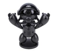 Security Camera 1080P HD Indoor Smart WiFi Robot Shape with 2 Way Talk 180° Horizontal Rotating 45° Vertical Adjustment for Home Monitoring ABS Black