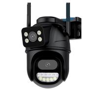 Security camera,4K 8MP Surveillance Camera Dual Lens 4X Digital Zoom AI Human Detect Wireless Outdoor Security PTZ IP Cameras,for Outdoor/Indoor Home Security(4MP Add 128G SD Card)(4MP NO SD Card)