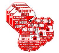Security Camera Alarm Waterproof Vinyl Stickers 2 3/4 x 3 Inch - Video Camera Sticker Signs Alarm System Under 24 Hours Security Warning Decals for Home Business 6pcs