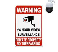 Security Camera Board, Camera Board - Outdoor Warning Sign - 24 Hour Video Sign, Forbidden Access Warning Sign, 12 x 8 Inch Garden Park Safety Sign