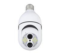 Security Camera, Dual Lens 360° Panoramic Monitoring,Two Way Call AI Human Tracking Intelligent Night Vision Full Color Mode WiFi Light Bulb Camera with E27 Socket