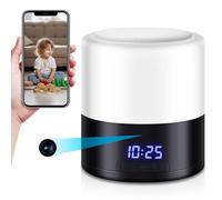 Security Camera Indoor Wireless Hidden Camera - 1080P FHD Wifi Camera with Clock & Bluetooth Speaker & Night Light, 2.4G/5G Hz, Motion Detection, SD&Cloud Storage, Home Spy Camera for Nanny Elder Pet