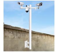 Security Camera Mounting Bracket and Pole for PTZ Dome Cameras, Wall-Mounted Galvanized Steel Support System