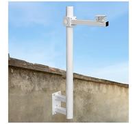 Security Camera Mounting Bracket and Pole for PTZ Dome Cameras, Wall-Mounted Galvanized Steel Support System