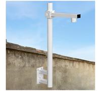 Security Camera Mounting Bracket and Pole for PTZ Dome Cameras, Wall-Mounted Galvanized Steel Support System