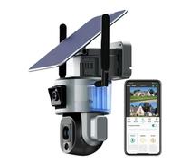 Security Camera Outdoor, 4G/Wifi Solar Camera 4K HD 10X Zoom CCTV Camera Security Outdoor Camera AI Humanoid Tracking IR Night Vision PTZ IP Camera Solar Home Security WiFi Camera with Pan-Tilt View(W