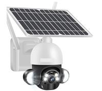 Security Camera Outdoor, 6W 4G Sim Card Solar Camera Outdoor Wireless 4MP 2MP PTZ Built-in Battery Motion Detection Home Security Camera Home Security WiFi Camera with Pan-Tilt View(4MP WIFI Add 64G)