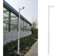 Security Camera Pole-Adjustable Security Camera Mount Pole for Outdoor Surveillance, for School Backyard Porch Walkway,（White,High 5m/16.4ft）