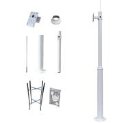 Security Camera Pole - Galvanized Steel All-Weather Surveillance Stand with Lightning Rod for CCTV Cameras