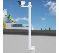 Security Camera Pole Mount, Drilling Surveillance Stand, L-Shaped CCTV Bracket for Residential and Commercial Use, 4.9ft Height
