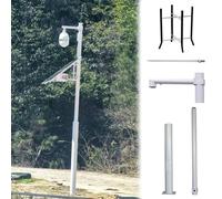 Security Camera Pole Outdoor, Segmented Structure Surveillance Extension Post, Galvanized Steel, 4m (13.1ft) Tall for Streets and Squares