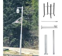 Security Camera Pole Outdoor, Segmented Structure Surveillance Extension Post, Galvanized Steel, 4m (13.1ft) Tall for Streets and Squares