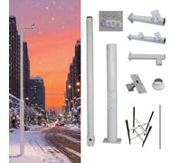 Security Camera Pole Tall Security Camera Pole Outdoor, Outdoor Surveillance Cameras Poles Detachable, Installation Dome Indoor for Home & Business(15ft/4.5m)