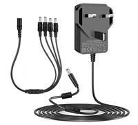 Security Camera Power Supply, 12V 2A Power Supply for 12Vdc CCTV Camera Home Security Camera DVR/NVR/HVR (Analog AHD IP) Surveillance System Monitoring Camera with 4 Split Power Cable