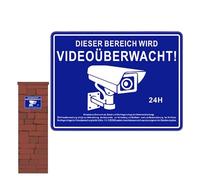Security Camera Signs Outdoor - Waterproof 24 Hour Observation Sign, Adhesive Labels | UV Protected Stickers, Industrial Warning Decals Feature, Weather Resistant Material Structure Product Home