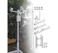 Security Camera Stand with Universal Bracket & Ground Stake, Adjustable Height 6.5ft for Outdoor Surveillance & Roof Inspection, All-Weather Design
