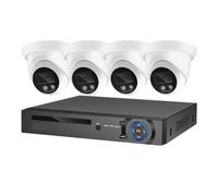 Security Camera System 8MP 4K POE NVR Kit CCTV Recording Outdoor AI Color Night Vision Video Surveillance IP Set(4T,4CH NVR and 4 Camera)