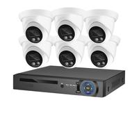 Security Camera System 8MP 4K POE NVR Kit CCTV Recording Outdoor AI Color Night Vision Video Surveillance IP Set(4T,8CH NVR and 6 Camera)