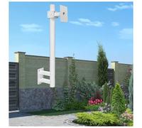 Security Camera Wall Pole and Mounting Bracket, Metal Surveillance Cameras Holder Column for CCTV/IP/PTZ/Dome/Box Camera, White Courtyard Light Post