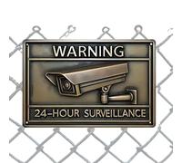 Security Camera Warning Sign, Robust and Fade Resistant Rustic Metal Warning Sign - Video Camera Sign for Home and Indoor Use, for Farmhouse, Bar, Home, Garage, Yard, Door and