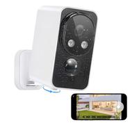 Security Cameras Wireless Outdoor, Pan Rotating 180° WiFi Cameras with 2K Color Night Vision Battery Powered Spotlight/Siren PIR Motion Detection 2-Way Talk Waterproof Cloud/SD Storage Cameras