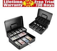 Security Cash Document Storage Safety Deposit Secure Lock Key Safe Box Metal UK