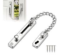 Security Chain Door Lock,Heavy Duty Latch Chain Door Lock,Door Chain,Anti-Theft Push Closure Door Locks with Spring Anti-Theft Snap Lock,Stainless Steel,Compatible with Home and Hotel Internal Doors