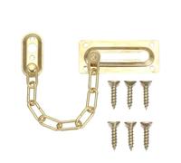 Security Door Chain Brass Slide CatchDoor Bolt Strong Safety Guard Hardware Restrictor Lock Latch(Gold)