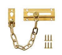 Security Door Chain Guard Solid Brass, Heavy-Duty Home Security, Sturdy and Rust-Resistant Brass Door Lock Security Chain (Brass)