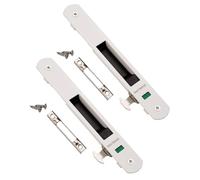 Security Door Lock, Mortise Lock for Windows and Sliding Doors,Recessed Hook Lock,Modern Mobile Door Single Sided Lock Catch for Home Hotel Locks (White 2PCS)