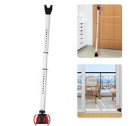 Security Door Stopper with Alarm & Sliding Patio Bar, 120db Loud Alert Adjustable Security Jammer Door Security Bar Window Child Proof Heavy Duty Door Stoppers for Home Apartment Travel - White