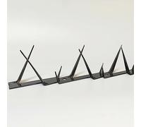 Security Fence Bird Pigeon Spikes - Metal Spikes with Screws for Anti-theft Anti Climbing on Roof Walls Railing - Hot Dip Galvanized - Black - M Size