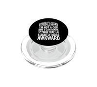 Security Guard I'm Not A Cop Wait Awkward Distressed Graphic PopSockets PopGrip for MagSafe