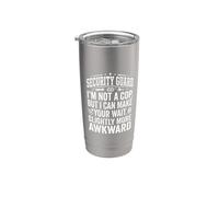 Security Guard I'm Not A Cop Wait Awkward Distressed Graphic Stainless Steel Insulated Tumbler