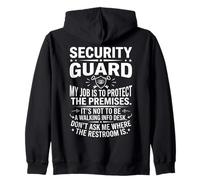 Security Guard Not A Walking Info Desk Sarcastic Typography Zip Hoodie