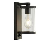 Security Light Outdoor Wall Lantern PIR Sensor Matt Black IP44 E27 Bakerloo