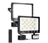 Security Lights Outdoor Motion Sensor,50W 5000LM PIR Security Light with Remote Control,6500K Cool White Motion Sensor Lights Outdoor,IP66 Waterproof LED Floodlight for Garden Yard Garage