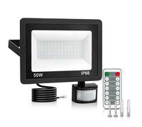Security Lights Outdoor Motion Sensor, 50W PIR Lights Outdoor with Remote Control, 6500K Led Security Lights with Motion Sensor Mains Powered IP66 Waterproof Security Light for Garden,Forecourt