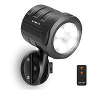 Security Lights Outdoor Motion Sensor, ASOFTY 6 LED 1000 Lumen PIR Wireless Spotlights with Remote Control, IP65 Waterproof 6000K Motion Flood Light for Garage Yard Porch and Patio