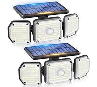 Security Lights Outdoor Motion Sensor - Solar Garden Lights 122 LED Outside Floodlight with Sensor 360°Angle Outdoor Wall Lights IP65 Waterproof Flood Lights for Front Door Yard Garage