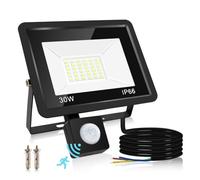 Security Lights With Motion Sensor 30W, IP66 Waterproof, PIR Light 3000 Lumen, 6000K Cool White, LED Floodlight, Outdoor Wall Light for Backyard, Garden