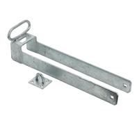 Security Lockable Throw Over Gate Loop for 3" Gate with Lifting Handle Galv 18" 450mm Complete with Staple On Plate