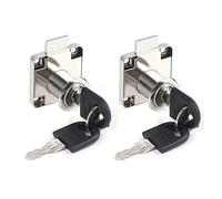 Security Mailbox Lock 2PCS Furniture Drawer Lock Desk Wardrobe Cabinet Door Locks Bedside Bookcase Cam Matching Key for Hardware Tools(19x31mm)