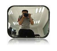 Security Mirrors, Road Inspection Mirrors, ABS Plastic, Rectangular HD Wide Angle Glass, Indoor Store and Office Safety, Parking Streets，Shop, Black, 24 x 18 cm