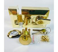 Security Night Latch with Heavy Duty Rim Cylinder in Polished Brass Finish Dimensions 60X90X22mm