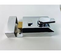 Security Night Latch with Heavy Duty Rim Cylinder in Polished Chorme Finish Dimensions 60X90X22mm