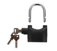 Security Padlock with Built-in Alarm and 3 Keys, Black